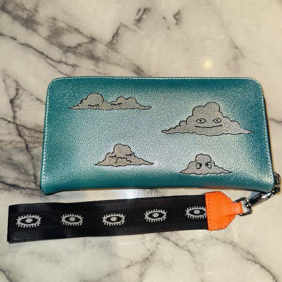 Min & Mon Teal Cloud Print Women's Bag - Picture 2 of 6